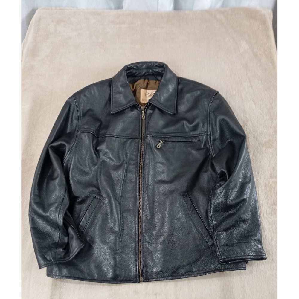 Georgetown Leather Design Aviator Jacket Vintage 90s Buckledโ Large Biker Racer